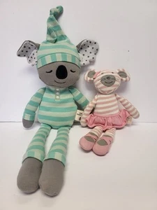 Organic Farm Buddies Koala Bear Baby Rattle And Pink Ballerina Plush Mouse - Picture 1 of 11