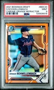 2021 Bowman Chrome Spencer Schwellenbach Orange /25 Atlanta Braves (RC) Rookie - Picture 1 of 2