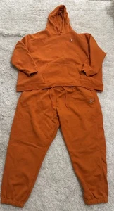 Jordan Fleece Sweat Suit Pants + Sweatshirt Size 3XL Orange Rare Vtg - Picture 1 of 22