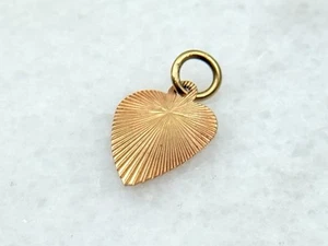 Vintage 18K 750 Solid Gold Small Starburst Heart Pendant Charm Made In Italy - Picture 1 of 3