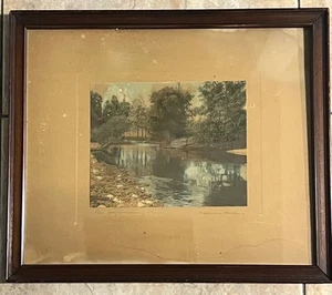 Wallace Nutting "The Swimming Pool" Hand-Colored Print, Signed, Circa 1910-1920 - Picture 1 of 7
