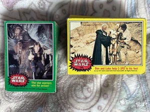 1977 Topps Star Wars SERIES 3 Yellow & 4 Green Trading Cards Low Grade 100/132 - Picture 1 of 21