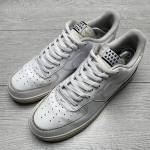 Nike Air Force 1 Low '07 White White Black Men’s Trainers Size 10 EU 45 US 11 - Picture 1 of 8