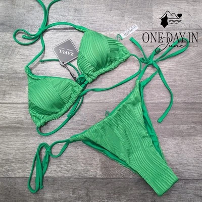 Traje de baño bikini triángulo texturizado Zaful talla L Foto 1 de 3