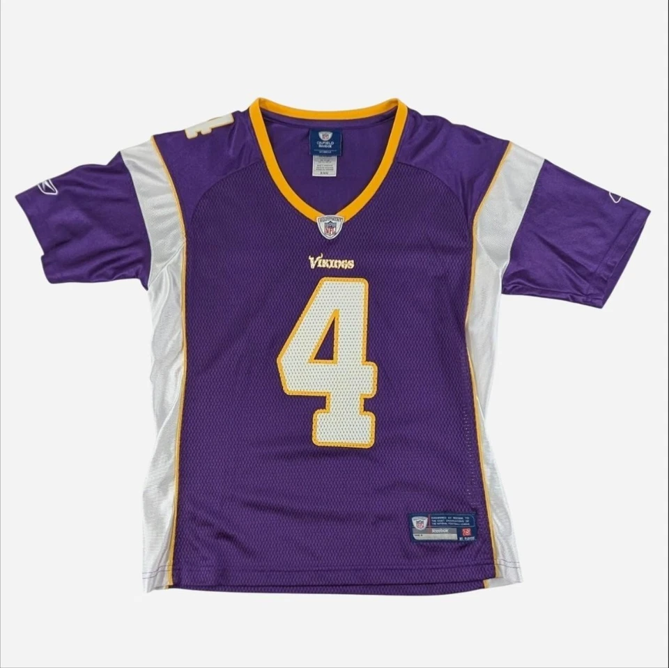 Camiseta para mujer Brett Favre Minnesota Vikings #4 Reebok M mediana púrpura  Foto 1 de 4