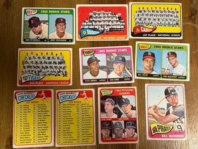 Lote de 118 tarjetas de béisbol vintage Topps 1965. Novatos y semi estrellas.  2 Lista de verificación Foto 1 de 4