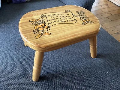 Vintage Kinder ABC Schule Gedicht Hocker Stuhl Englisch This Little Stool Elfen - Bild 1 von 4