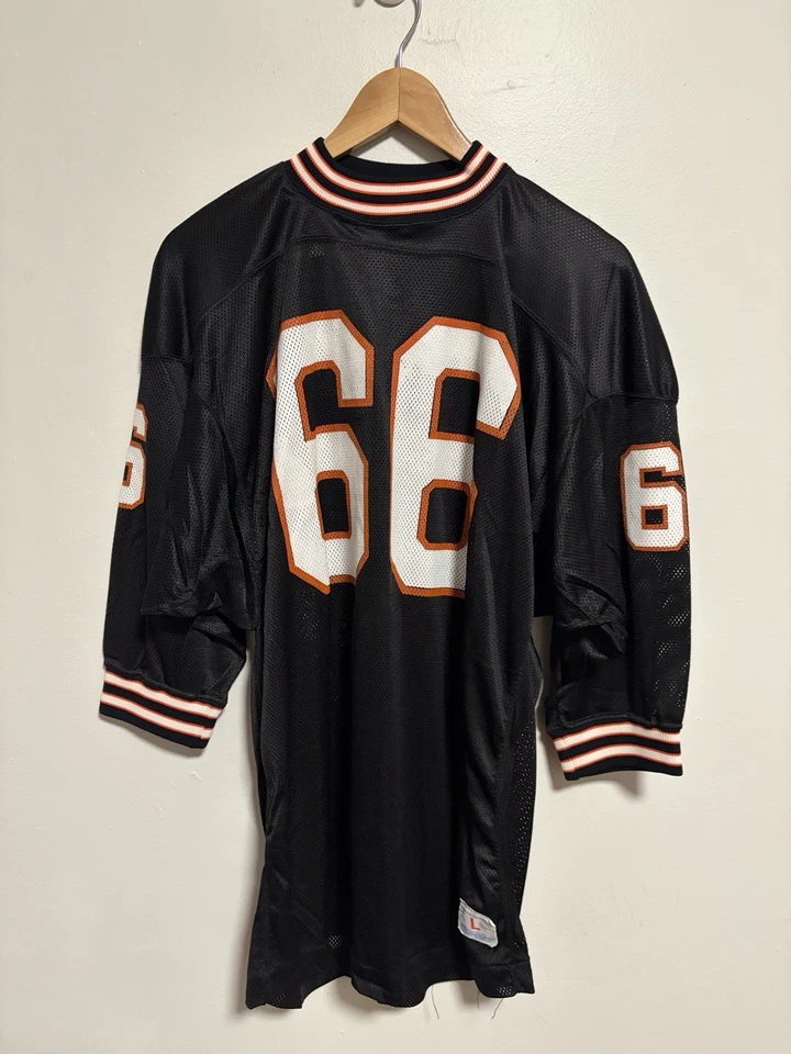 复古 70 年代黑色网格冠军足球球衣,尺寸 L,美国制造 — 第 1/4 张图片