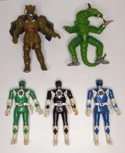 Vintage Bandai Power Rangers: 3 Flip Head Figures (1993) & 2 Villians (1994) - Picture 1 of 3