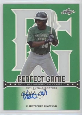 2014 Leaf Metal Draft Perfect Game Green Prismatic /5 Christopher Chatfield Auto - Image 1 of 2