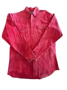 Wrangler Brushpopper Vintage Hemd Herren X Long Tail Gr. 16 1/2-36 Gr. Large rot - Bild 1 von 5