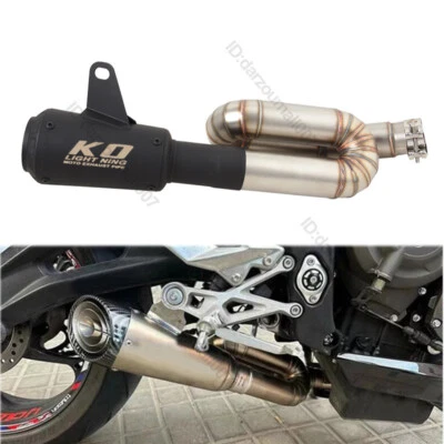 For Triumph Street Triple 765 S/R/ RS 660S 2017-2023 Exhaust Muffler + Mid Pipe - Image 1 of 4
