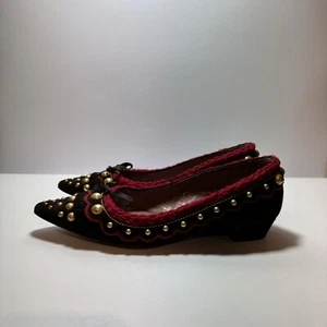 Miu Miu Prada Brown Suede Unique Designer Shoes Low Heel Flats Size 37 - Picture 1 of 13
