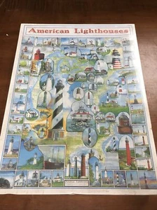 Vintage WHITE MOUNTAIN 1000 PIECE JIGSAW PUZZLE AMERICAN LIGHTHOUSES 1997 - Picture 1 of 3