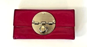 Mimco Neu mit Etikett Lg. Drehverschluss Geldbörse Echt Lackleder Fuchsia Rosa Australisches Design - Bild 1 von 10