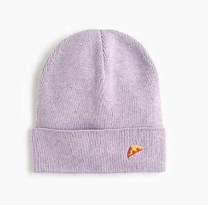 NWT Crewcuts J Crew Kids Sz S-M Critter Beanie Hat Heather Orchid Pizza - Picture 1 of 4