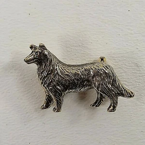 Collie Dog Gold Tone Brooch Pin Whimsical Costume Fashion Jewelry 3D - Picture 1 of 8