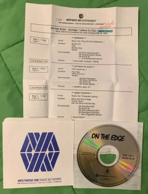 Lenny Kravitz / Garbage "On the Edge" Westwood One Radio # 95-40 with Cue Sheet Foto 1 de 4