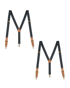 Buyless Fashion Leather End 2 Pack Suspender Men - 48" Adjustable Straps 1" - Y - Picture 1 of 84