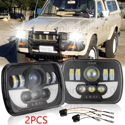 Pair 5x7" 7x6'' LED Headlights for Toyota Pickup 1982-1995 4Runner Halo DRL Turn - Image 1 of 4