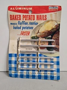 Aluminum Baked Potato Nails Spud Spike Baking Cooking Set of 6 Vintage Nichols - Imagen 1 de 3