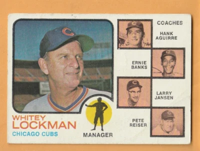 Ernie Banks Whitey Lockman Chicago Cubs 1973 Topps Coaches #81 HOF 13L - Image 1 of 2
