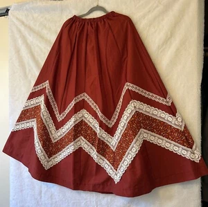 Vintage Rock Größe S rot-weiß Baumwollmischung Plissee Midi mit Taschen - Bild 1 von 9