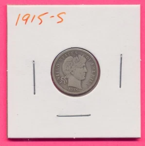 1915-S 10c Barber Liberty Head Morgan Dime Silver US Coin San Francisco - Bild 1 von 4