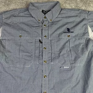 Drake Shirt Men’s Large Blue Gingham Check Vented Work Fishing Roadtech - Picture 1 of 10