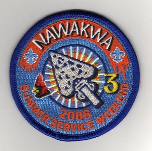 OA Nawakwa Lodge 3 Activity Patch, 2008 Summer Service Weekend (eR2008-2), Mint! - Picture 1 of 1