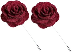 1 Claret Lapel Flower Stick Brooch Pin Boutonniere for Suit Tuxedo Corsage - Picture 1 of 3