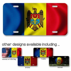 High Grade Aluminum License Plate - Flag of Moldova (Moldovan) - Many Options - Picture 1 of 10