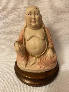 Chinese Laughing Buddha, Hotei, Chinese Monk Vintage Figurine Heavy Resin 1970 - Picture 1 of 5