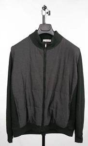 Chaqueta Suéter Luciano Barbera Gris Lana Cachemira Seda 109L91 Cremallera Completa L (EU 52) - Imagen 1 de 9