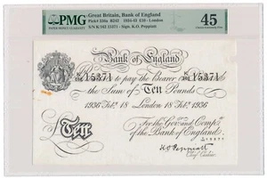 GROSSBRITANNIEN Banknote 10 Pounds 18.12.1936 London PMG XF 45 ORIGINAL!!! - Bild 1 von 8