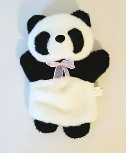 2008 Bei Jing Black and White PANDA BEAR Stuffed Plush Hand Puppet 10" - Picture 1 of 6