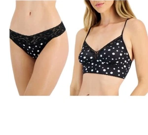 NWT INC International Concepts Womens Lace-Trim Bralette and Thong Underwear Set - Picture 1 of 15