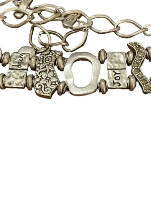 Cinturón de metal plateado para mujer plateado inspirador Dream Hope Love Joy pedrería Foto 1 de 4