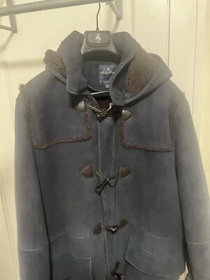 $2500 Brooks Brothers Lambskin Suede Shearling Duffel Toggle Coat - Image 1 of 4