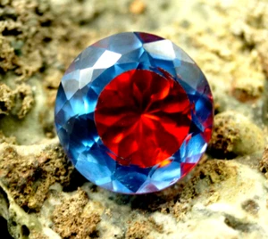 AAA 14 CT+ Natural Pitambari Sapphire Bi-Color Round Cut Loose Gemstone - Bild 1 von 5