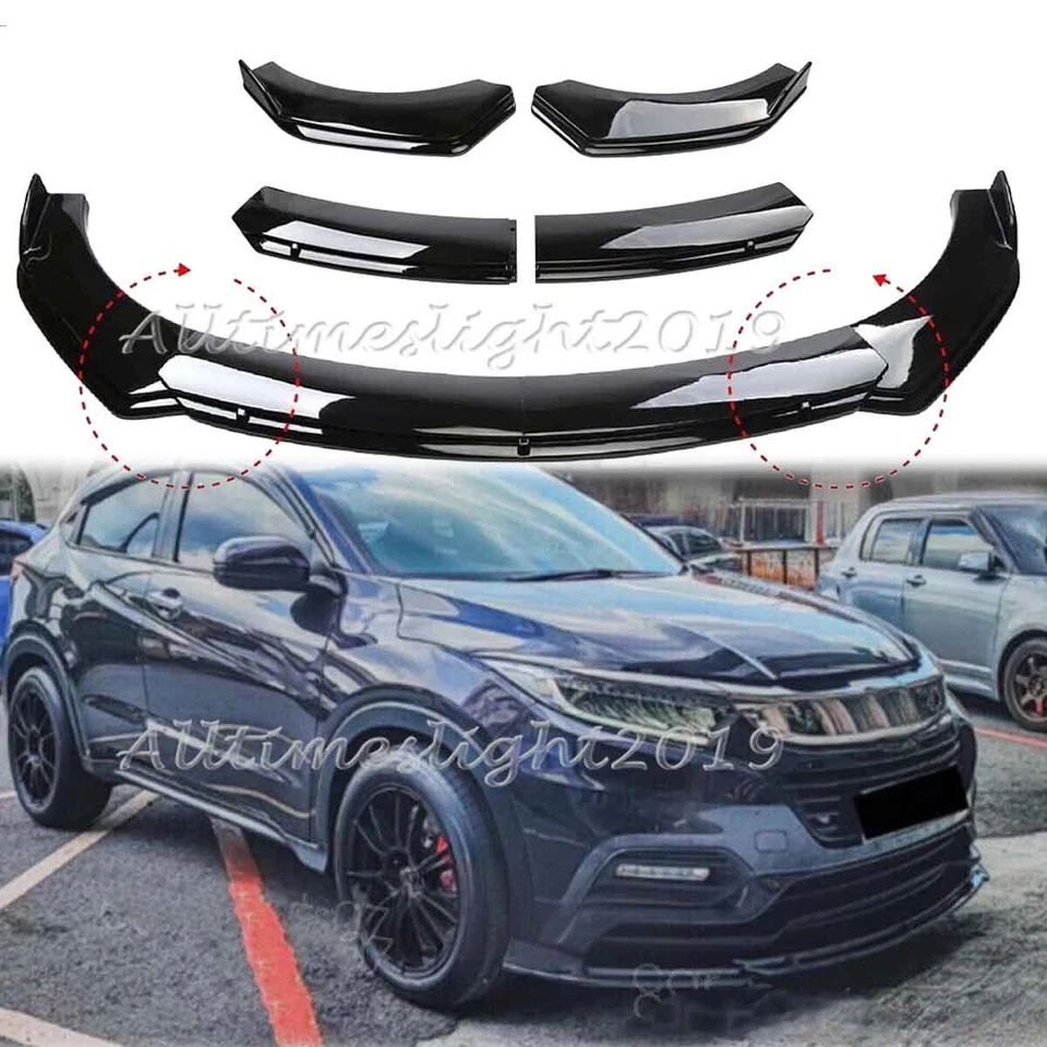 For Honda HR-V 2016-2024 Front Bumper Lip Splitter Spoiler Body Kit Gloss Black Foto 1 de 4