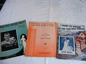 Lotto 3 spartiti per pianoforte anni '30 Jerry Cooper Kate Smith - Foto 1 di 4