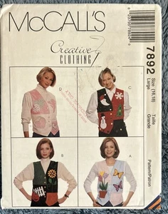 McCall's Vest Pattern # 7892 Creative Clothing Size 16-18 Large Uncut FF - Picture 1 of 2