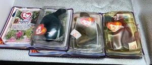 McDonald’s 1995 Teenie Beanie Babies Dinosauro Trio Collezione Bronty,Steg & Rex - Foto 1 di 4