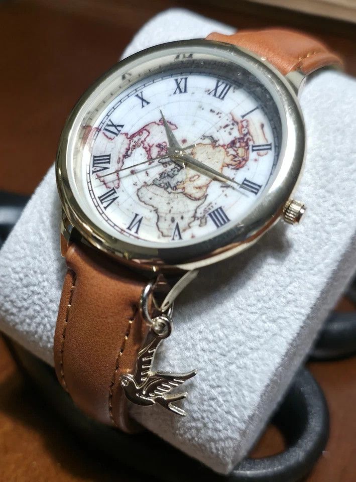 Reloj Vivani para mujer mapa del mundo pájaro encanto NUEVO Foto 1 de 4