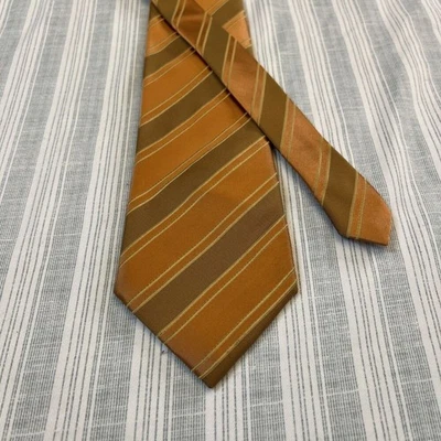 Henry Jacobson Gold Orange Tie 59L 4W necktie 100% Silk Hand Made L#0057 - Image 1 of 4