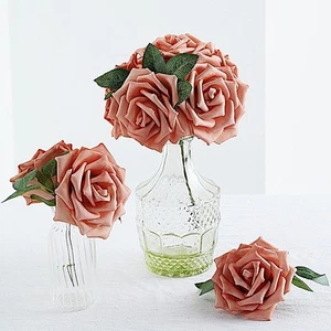 24 DUSTY ROSE 5" FOAM ROSE Flowers Stems Wedding Events Decorations Supplies - Picture 1 of 7