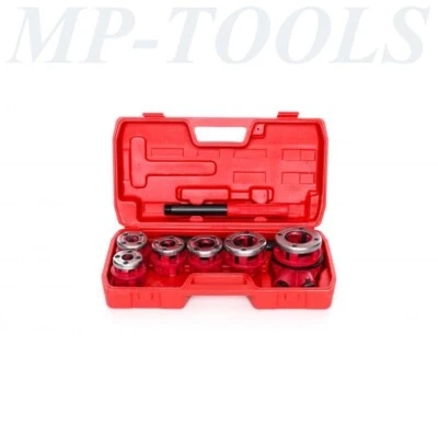 FILIERA FILIERE PER TUBI IDRAULICI COMPLETA SET 7pz 1/4" 3/8" 1/2" 3/4" 1" 1-1/4 - Immagine 1 di 4