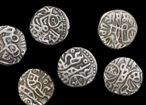 7 Silver Jitals from Medieval India and Afghanistan Dynasties, ca. 1000-1200 CE - Picture 1 of 1