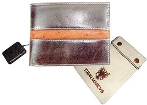 T. Marcus KALBSLEDER GELDBÖRSE FALTBAR RFID-Schutz pflanzlich gegerbt STRAUß  - Bild 1 von 8